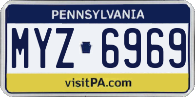 PA license plate MYZ6969