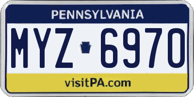 PA license plate MYZ6970