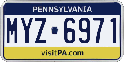 PA license plate MYZ6971