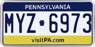 PA license plate MYZ6973