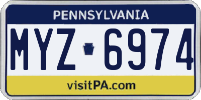 PA license plate MYZ6974