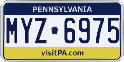 PA license plate MYZ6975