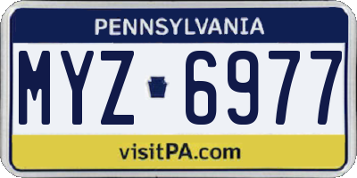 PA license plate MYZ6977