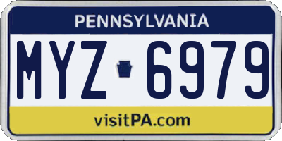 PA license plate MYZ6979