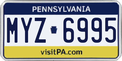 PA license plate MYZ6995