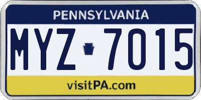 PA license plate MYZ7015