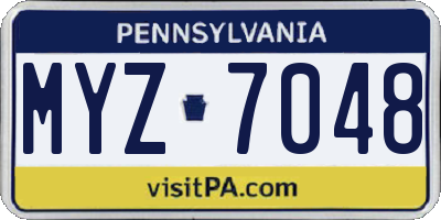 PA license plate MYZ7048