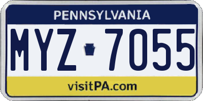 PA license plate MYZ7055