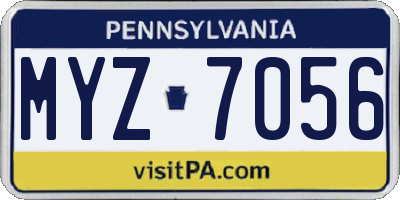 PA license plate MYZ7056