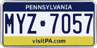 PA license plate MYZ7057