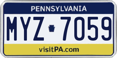 PA license plate MYZ7059