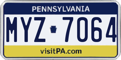PA license plate MYZ7064