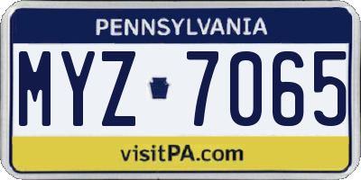 PA license plate MYZ7065