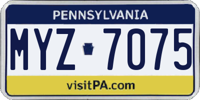 PA license plate MYZ7075