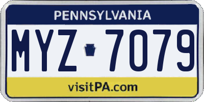 PA license plate MYZ7079