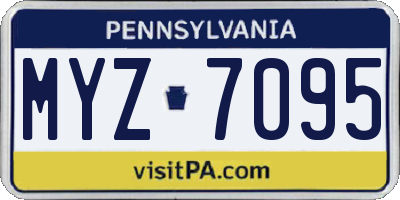 PA license plate MYZ7095