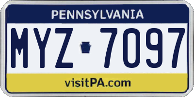 PA license plate MYZ7097