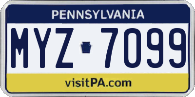 PA license plate MYZ7099