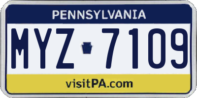 PA license plate MYZ7109