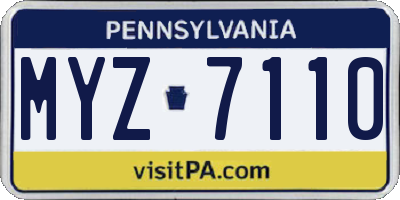 PA license plate MYZ7110