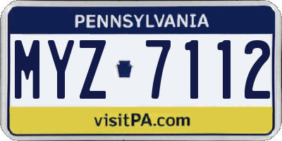PA license plate MYZ7112
