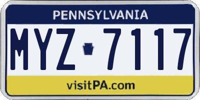 PA license plate MYZ7117