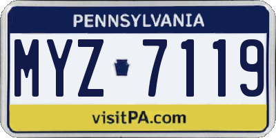 PA license plate MYZ7119