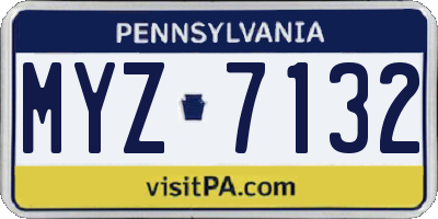 PA license plate MYZ7132
