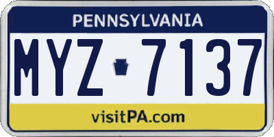 PA license plate MYZ7137