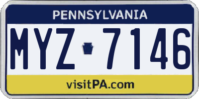 PA license plate MYZ7146
