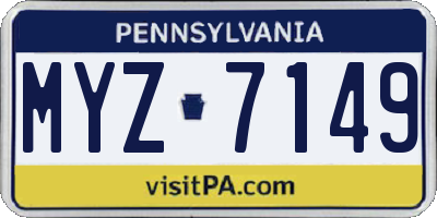 PA license plate MYZ7149