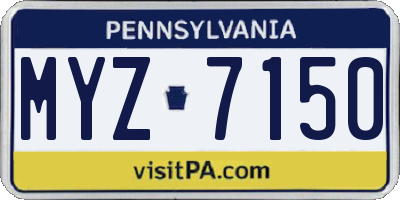 PA license plate MYZ7150