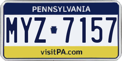 PA license plate MYZ7157