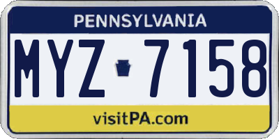 PA license plate MYZ7158