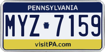 PA license plate MYZ7159