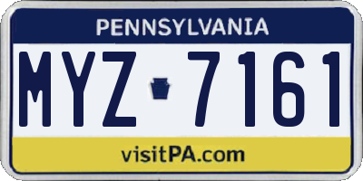 PA license plate MYZ7161