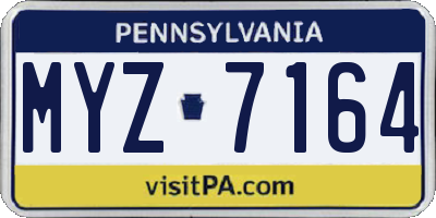 PA license plate MYZ7164