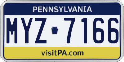 PA license plate MYZ7166