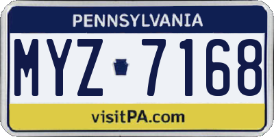 PA license plate MYZ7168
