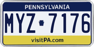 PA license plate MYZ7176