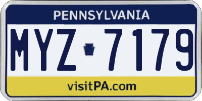 PA license plate MYZ7179
