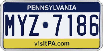 PA license plate MYZ7186