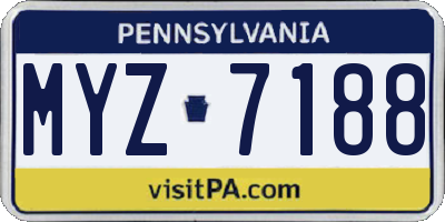 PA license plate MYZ7188
