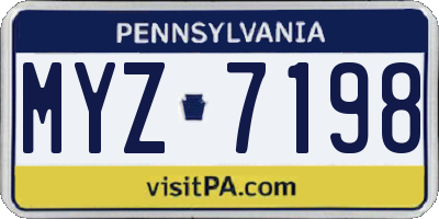 PA license plate MYZ7198
