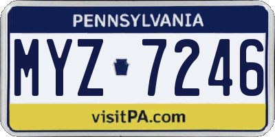 PA license plate MYZ7246