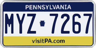PA license plate MYZ7267