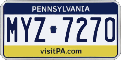 PA license plate MYZ7270