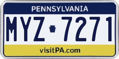 PA license plate MYZ7271