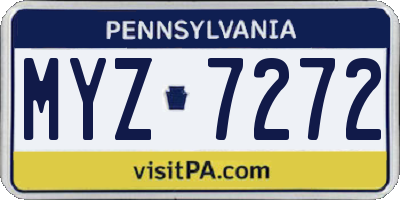PA license plate MYZ7272