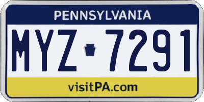 PA license plate MYZ7291